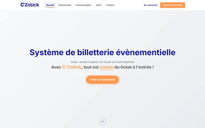 Page d’accueil de C’Zotick