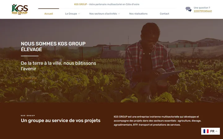 Page d’accueil de KGS Group